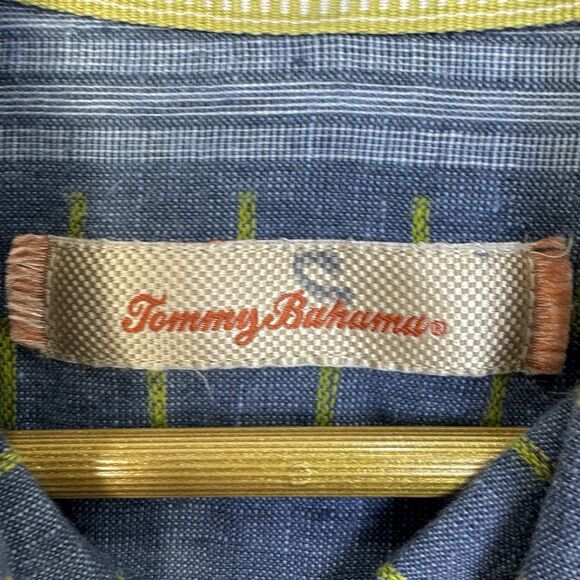 Tommy Bahama Shirt Mens XL Blue Linen Blend Short Sleeve Preppy Resort Old Money - Picture 7 of 11